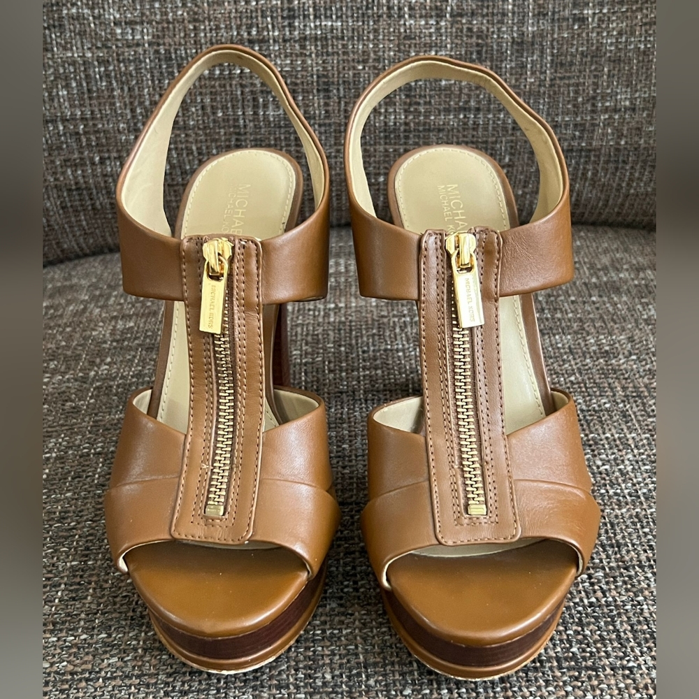 Michael Kors Liesel Platform Heels Sandal, Size 7.5